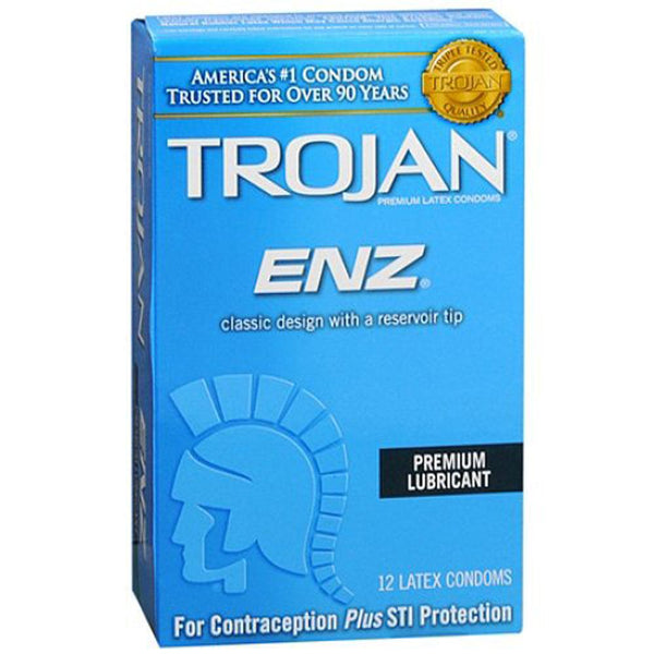 Trojan ENZ Lubricated Condoms - 12 pk - Smoosh