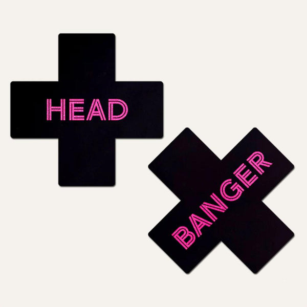 X + 'Head Banger' Neon Pink Pasties - Smoosh