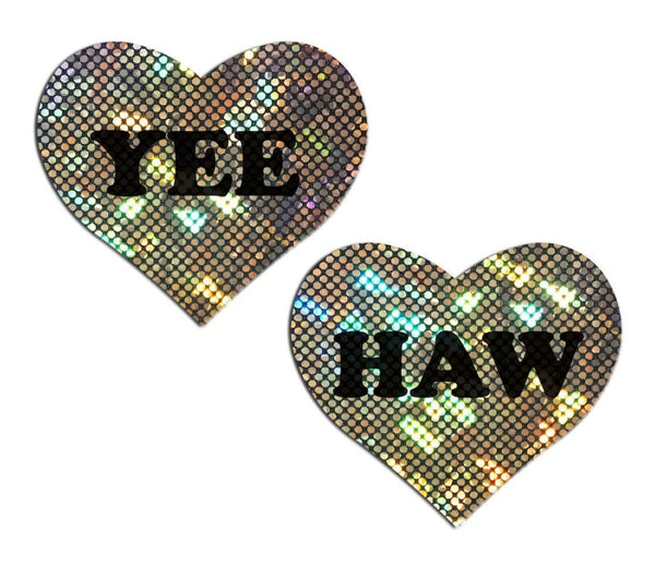 'YEE HAW' Black on Gold Glitter Heart * - Smoosh