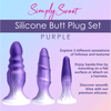 3 piece Silicone Butt Plug Set - Purple - Smoosh