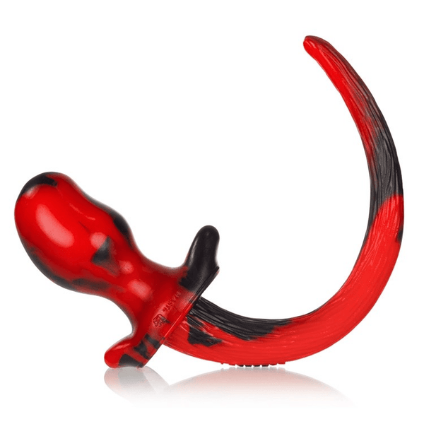 BEAGLE, puppy tail buttplug, RED SWIRL, Medium - Smoosh