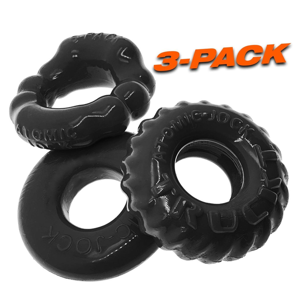 BONEMAKER 3-pack boner cockring kit - BLACK - Smoosh