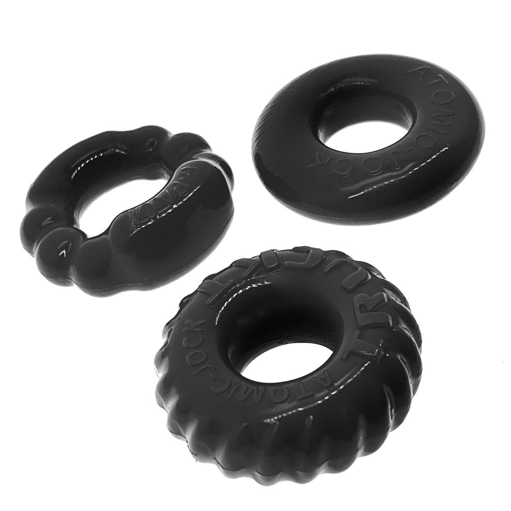 BONEMAKER 3-pack boner cockring kit - BLACK - Smoosh