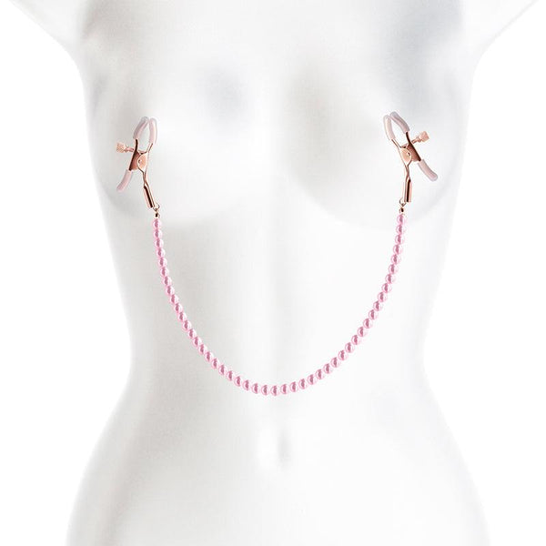 Bound Nipple Clamps - DC1 - Pink Beads - Smoosh