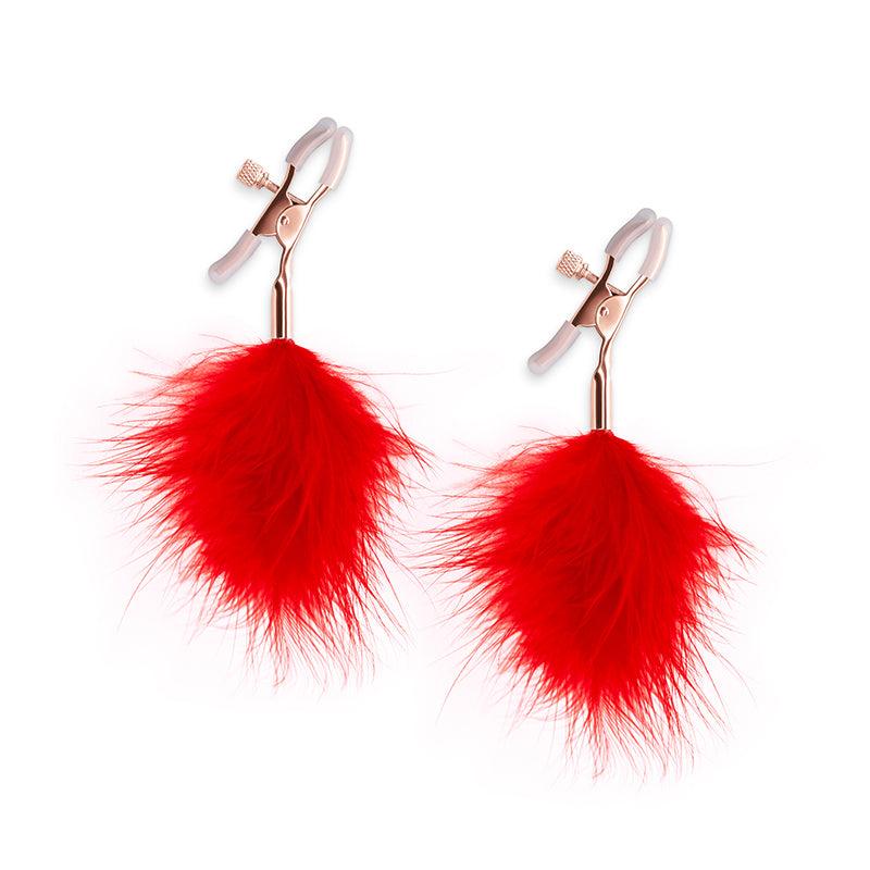 Bound Nipple Clamps - F1 - Red Feather - Smoosh