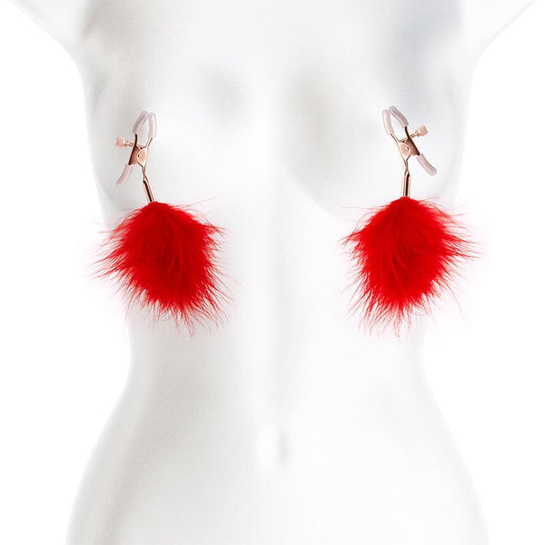 Bound Nipple Clamps - F1 - Red Feather - Smoosh
