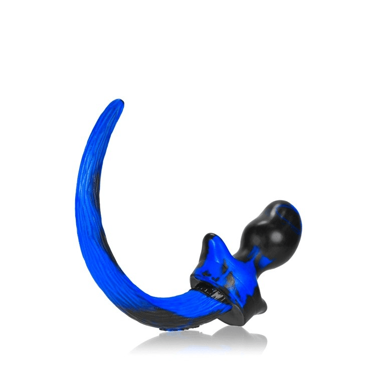 BULLDOG, puppy tail buttplug, POLICE SWIRL, Large - Smoosh