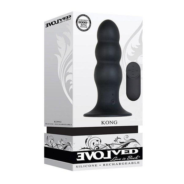 Evolved Novelties Kong Rechargeable Butt Plug with Remote Control - Smoosh