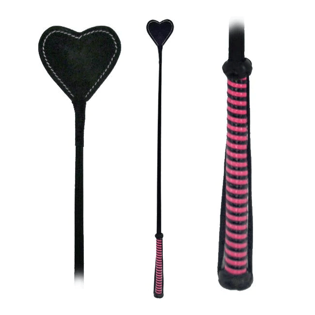 Fetissimo Riding Crop Heart Shaped Vegan Friendly Pink - Smoosh