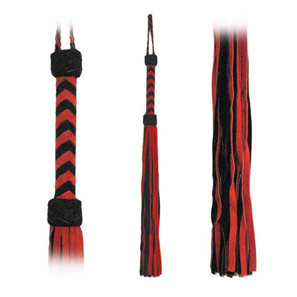 Flogger Red-Black Suede Tails 30in - Smoosh