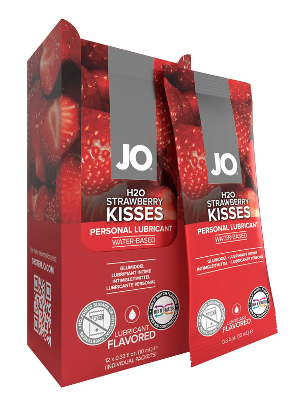 JO H2O Foil Display Box - Strawberry - Lubricant 0.34 floz / 10 mL - Smoosh