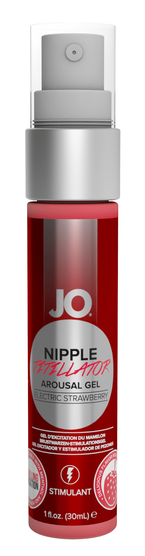 JO Nipple Titillator - Strawberry - Stimulant 1 floz / 30 mL - Smoosh