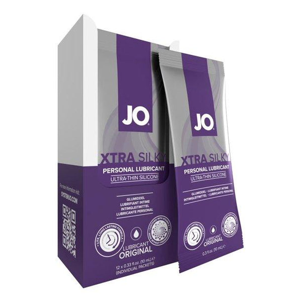 JO Xtra Silky Silicone Foil Display Box - 12 x 10mL - Smoosh