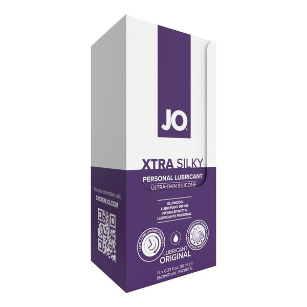 JO Xtra Silky Silicone Foil Display Box - 12 x 10mL - Smoosh