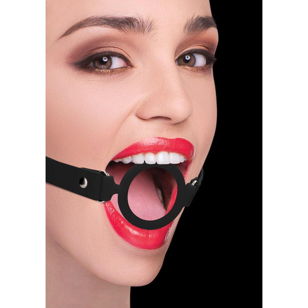 Ouch! Silicone RingGag w Leather Straps - Smoosh