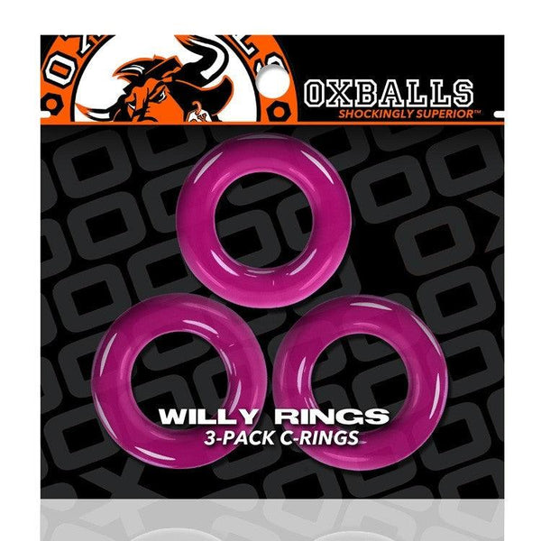 Oxballs WILLY RINGS, 3-pack cockrings - HOT PINK - Smoosh