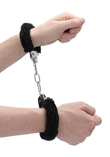 Shots Toys Pleasure Furry Handcuffs Black - Smoosh
